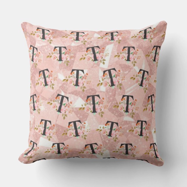 Letter T Throw Pillow (Front)