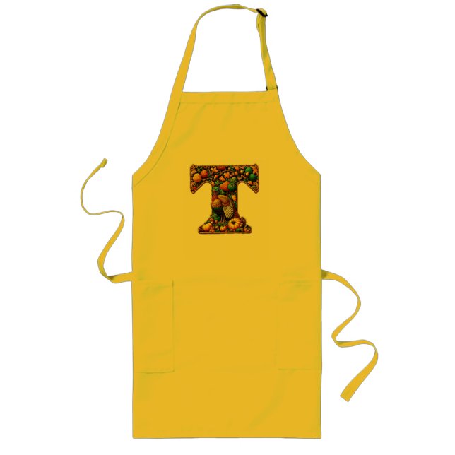 Letter Thanksgiving turkey style  Long Apron (Front)