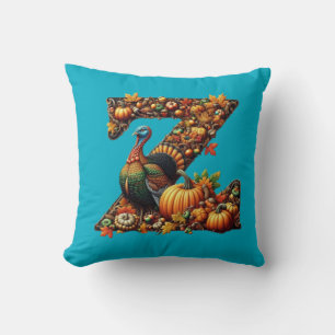 Letter Thanksgiving turkey style  Throw Pillow
