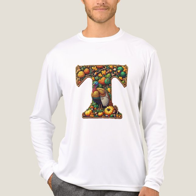 Letter Thanksgiving turkey style  Tri-Blend Shirt (Front)