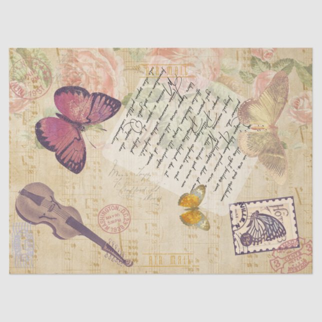 Letter To Beautiful Butterfly Tissue Paper (Front)