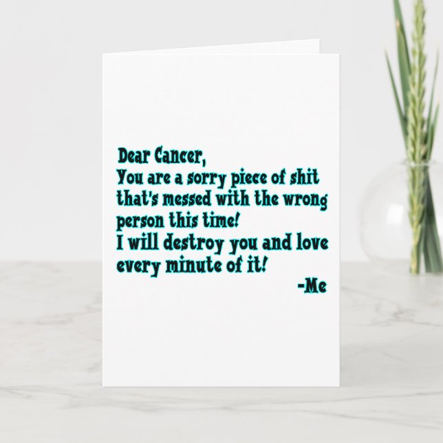 Letter To Cancer Card (Front)