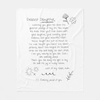 Letter to Daughter Fleece Blanket
