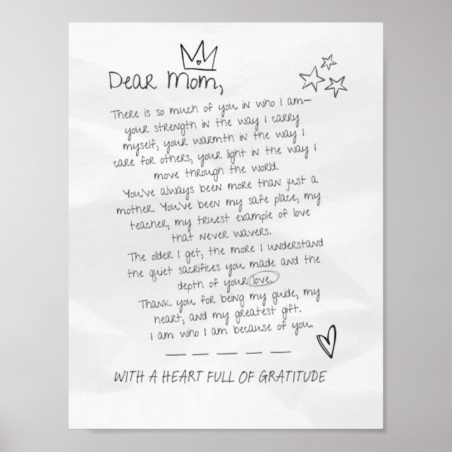 Letter to Mom Poster (Front)