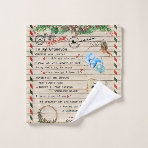 Letter To My Grandson From Grandpa Custom Gift Wash Cloth