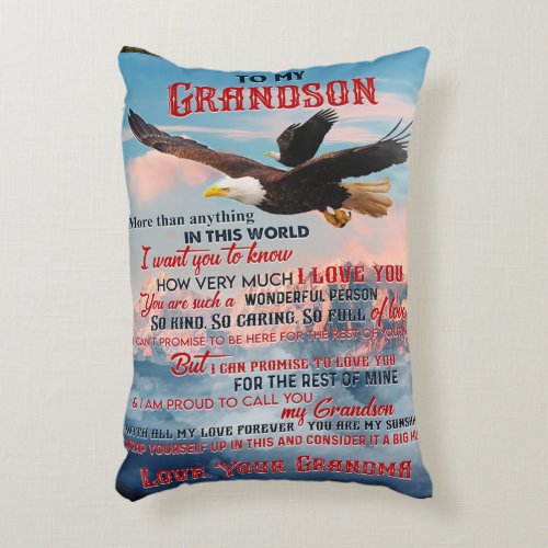 Letter To My Grandson GiftLove Baby Boy Gift Idea Accent Pillow