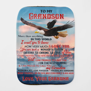 Letter To My Grandson Gift,Love Baby Boy Gift Idea Burp Cloth