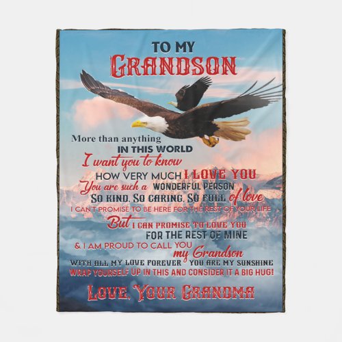 Letter To My Grandson GiftLove Baby Boy Gift Idea Fleece Blanket