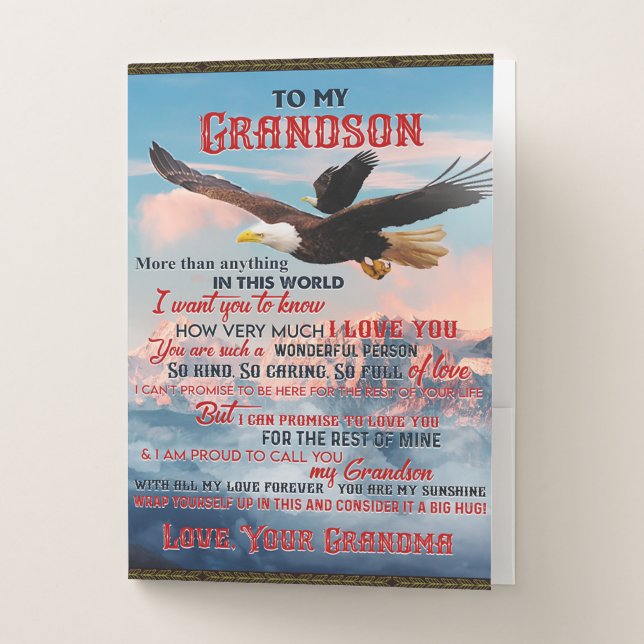 Letter To My Grandson Gift,Love Baby Boy Gift Idea Pocket Folder (Front)