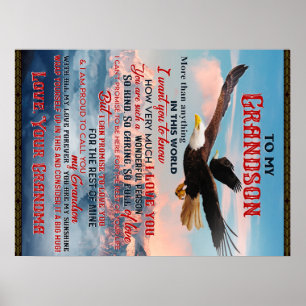 Letter To My Grandson Gift,Love Baby Boy Gift Idea Poster