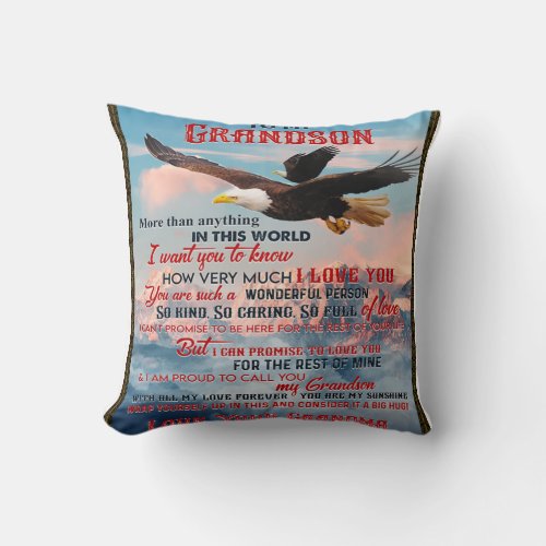 Letter To My Grandson GiftLove Baby Boy Gift Idea Throw Pillow