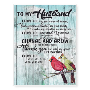 Letter To My Husband, Cute Family Gift Temporary Tattoos