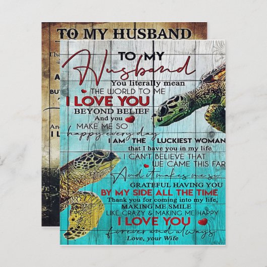 Letter To My Husband, Love Quotes Letter (Front/Back)