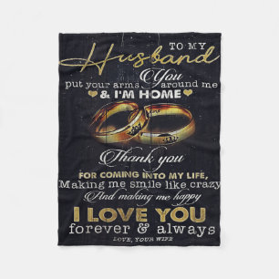 Letter To My Husband, Love Quotes Letter Fleece Blanket
