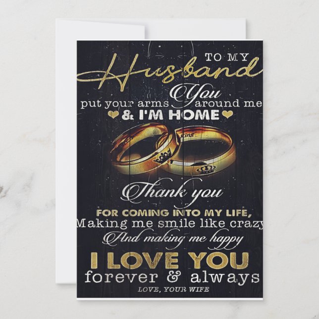 Letter To My Husband, Love Quotes Letter Holiday Card (Front)