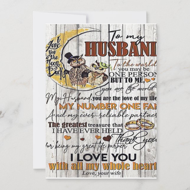 Letter To My Husband, Love Quotes Letter Holiday Card (Front)