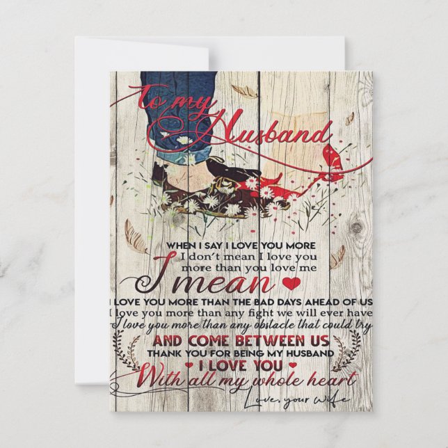 Letter To My Husband | Love Quotes To Husband Invitation (Front)