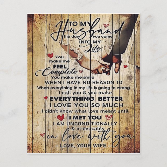 Letter To My Husband , Lovely Quotes Gift Flyer (Front)