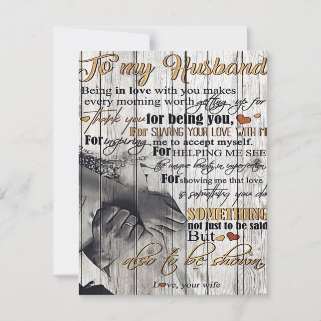 Letter To My Husband , Lovely Quotes Gift Invitation (Front)