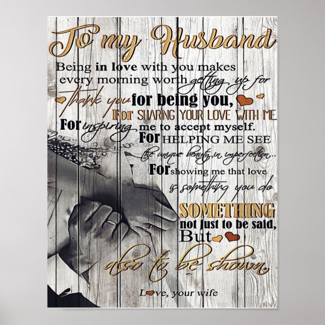 Letter To My Husband , Lovely Quotes Gift Poster (Front)