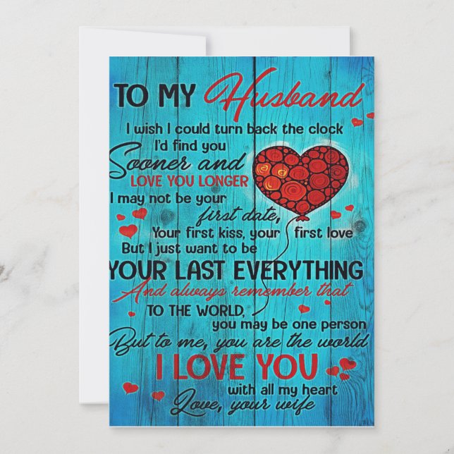 Letter To My Husband | Lovely To My Husband Gift Holiday Card (Front)