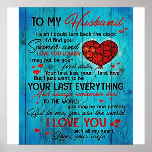 Letter To My Husband Lovely To My Husband Gift Poster