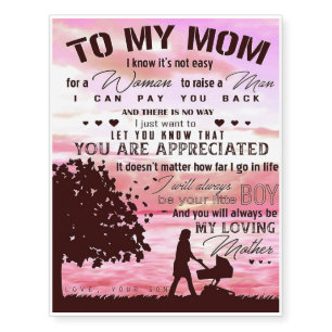 Letter To My Mom Letter To Family Temporary Tattoos