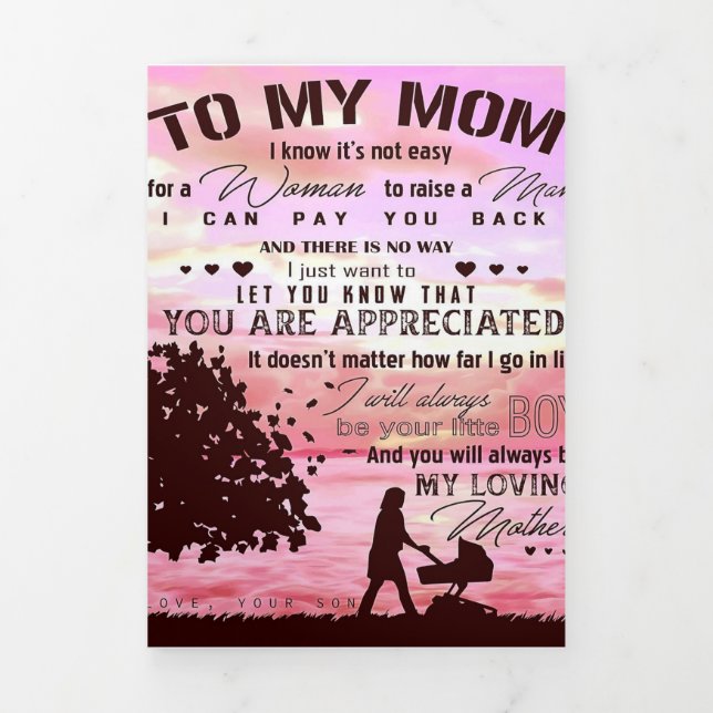 Letter To My Mom | Letter To Family Tri-Fold Announcement (Cover)