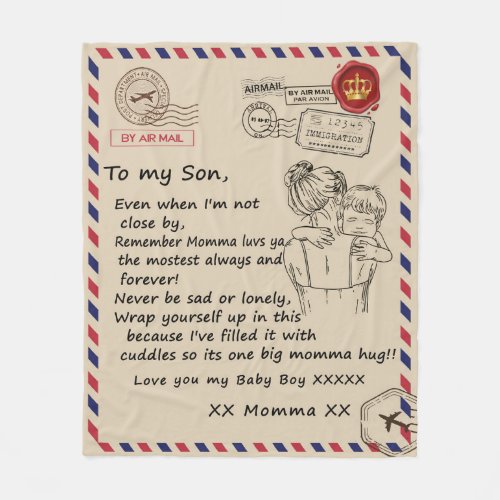 Letter To My Son From Mom Fleece Blanket