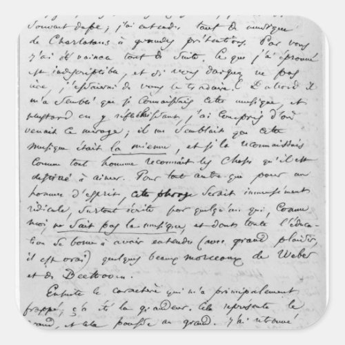Letter to Richard Wagner  17th February 1860 Square Sticker