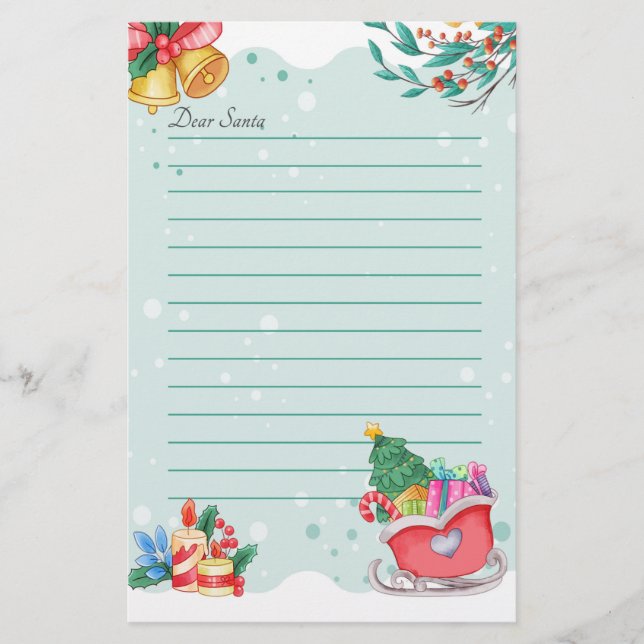 Letter to Santa Claus Holiday Stationery (Front)