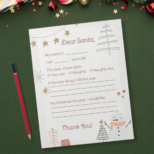 Letter to Santa - Cozy Christmas Notepad