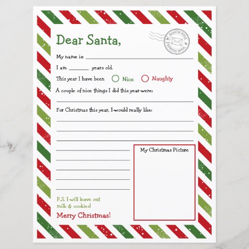 Letter to Santa Dear Santa Letter Kids
