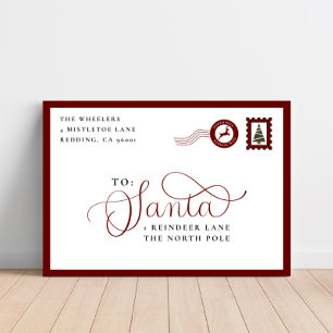 Letter To Santa Family Christmas Holiday Canvas