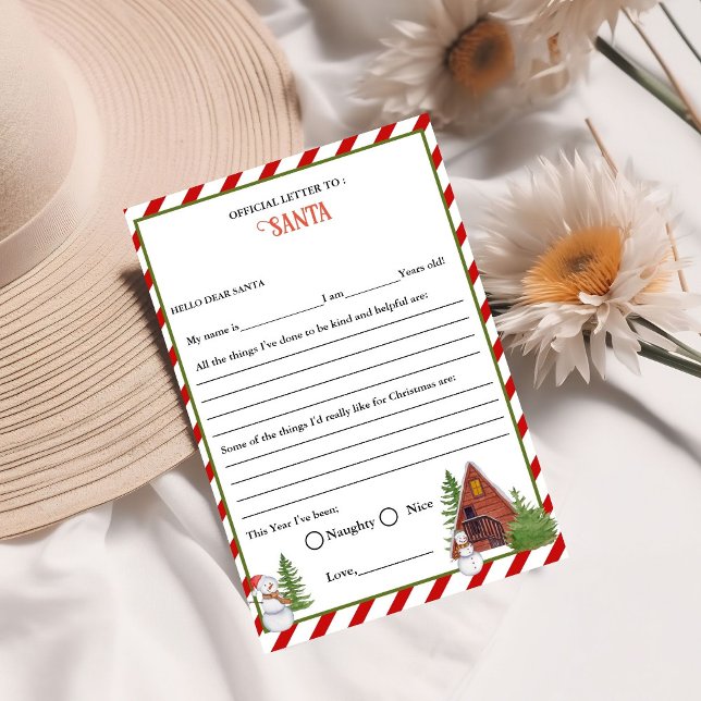 Letter to Santa for kids Santa Christmas game card (Creator Uploaded)
