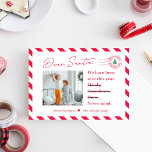 Letter To Santa Kids Christmas Photo Card<br><div class="desc">Celebrate the season with this modern and stylish card from Berry Berry Sweet. Matching items and more design options are available at our store: www.berryberrysweet.com. Design colors can be customized! Click "Customize Further" to change the design colors.</div>
