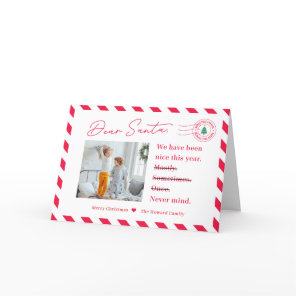 Letter To Santa Kids Christmas Photo Cards