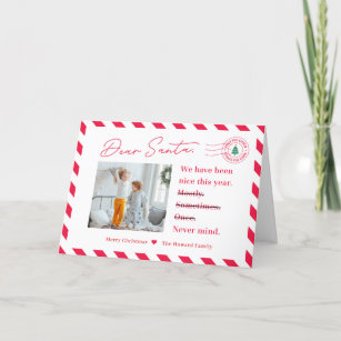 Letter To Santa Kids Christmas Photo Cards
