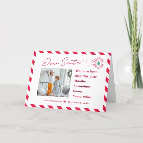 Letter To Santa Kids Christmas Photo Cards
