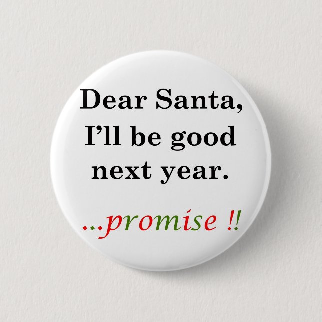 Letter to Santa Pinback Button (Front)