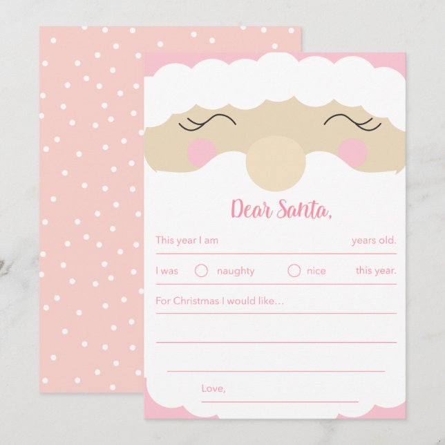 Letter To Santa Pinkmas Holiday Card (Front/Back)