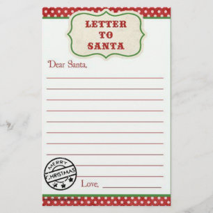 Letter to Santa Stationery