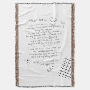 Letter to Sister Throw Blanket