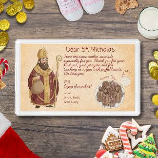Letter to St. Nicholas Cookies and Milk Acrylic Tray