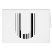 LETTER U BAR CODE First Initial Barcode Pattern Cards (Front Horizontal)