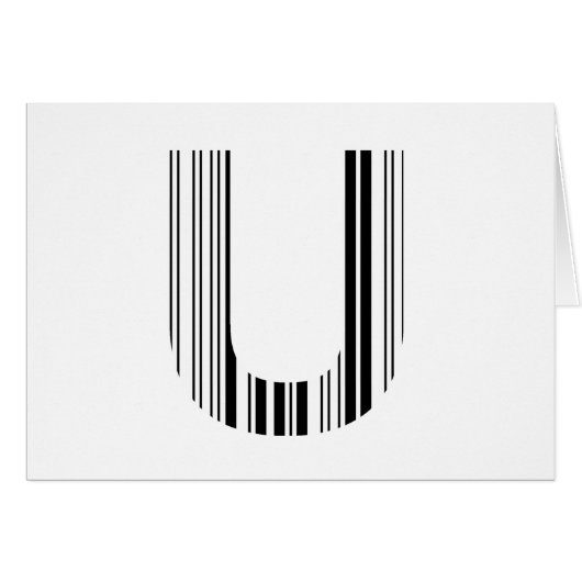LETTER U BAR CODE First Initial Barcode Pattern Cards (Front Horizontal)