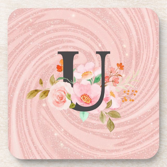 Letter U Beverage Coaster (Front)
