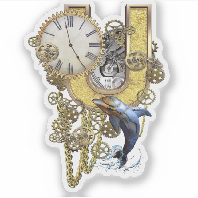 Letter U Birthday customization Sticker (Front)