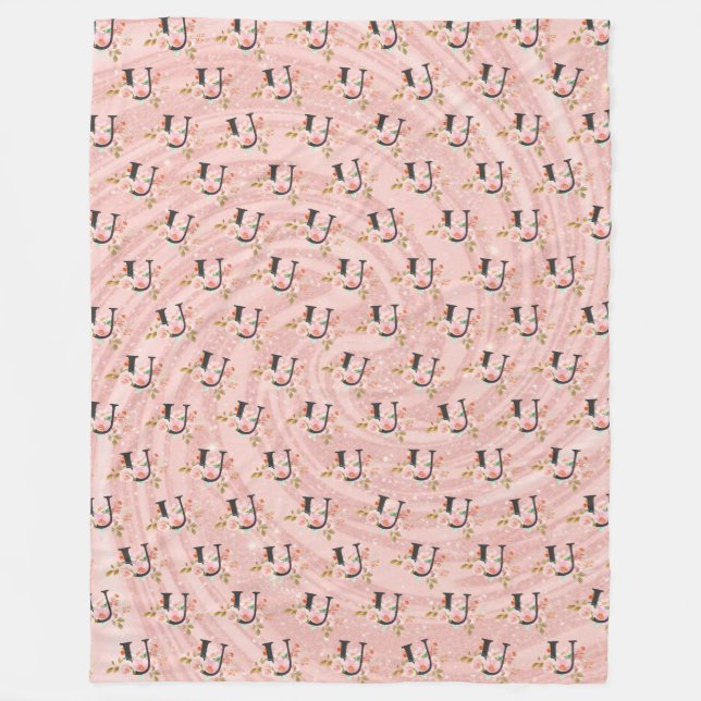 Letter U Fleece Blanket (Front)