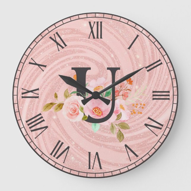 Letter U Large Clock (Front)
